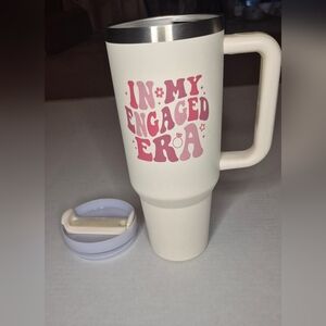 Insulated Coffee Tumbler With Lid For Brides To Be "In My Engaged Era"